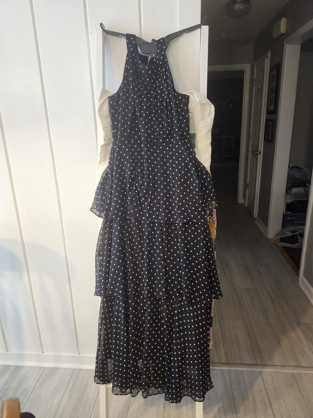 Black Polka Dot Tiered Party Dress